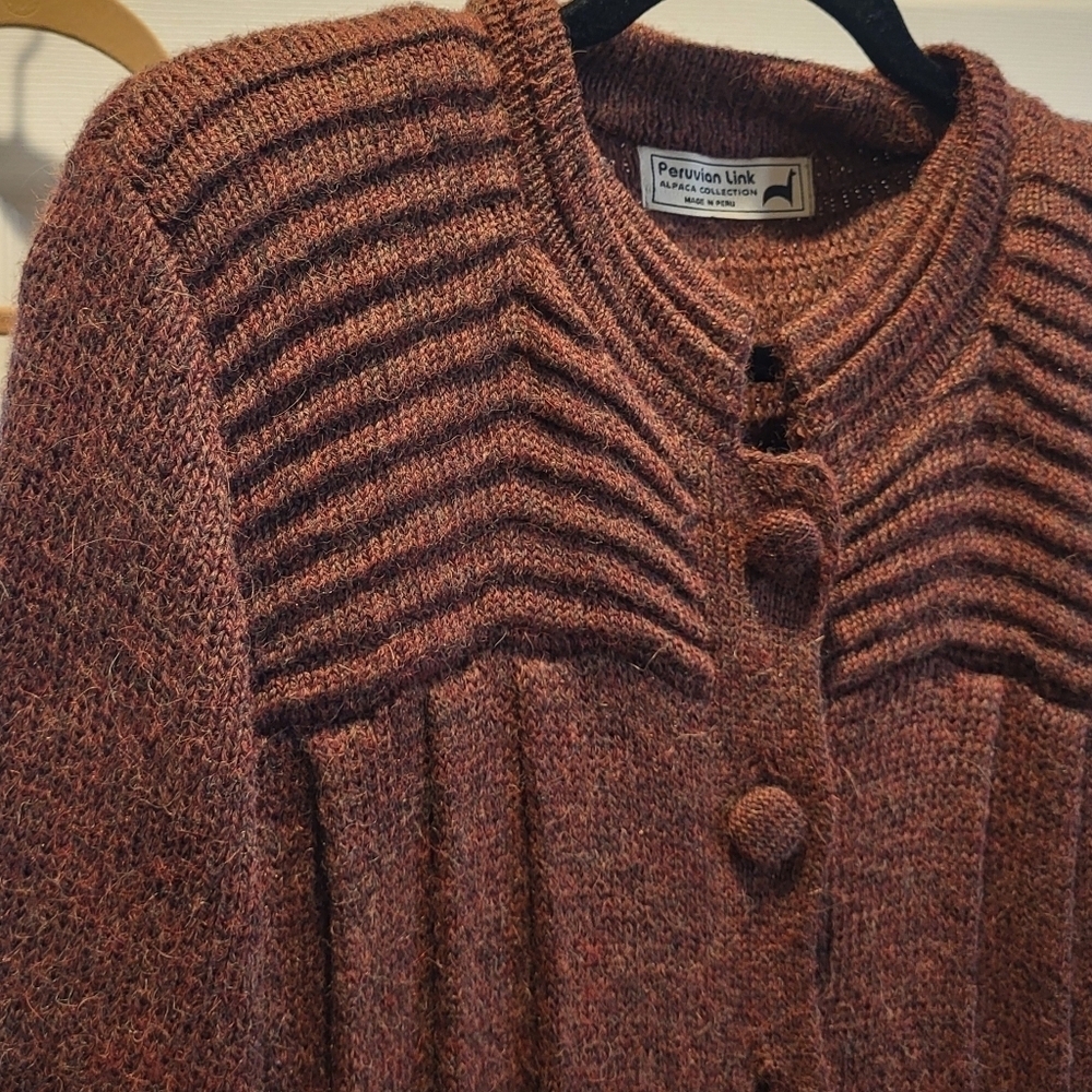 Peruvian Link Alpaca Button Cardigan Size Large - Picture 4 of 6